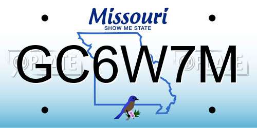 GC6W7M Missouri License Plate