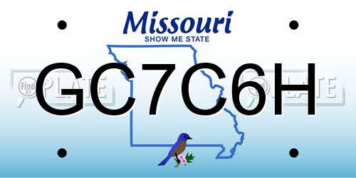GC7C6H Missouri License Plate