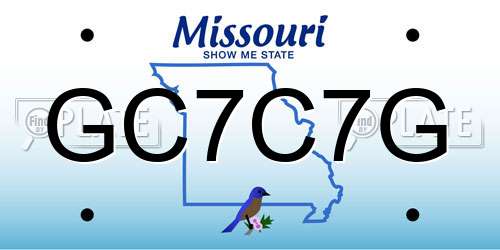 GC7C7G Missouri License Plate