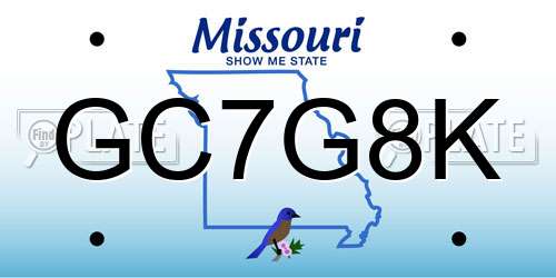 GC7G8K Missouri License Plate