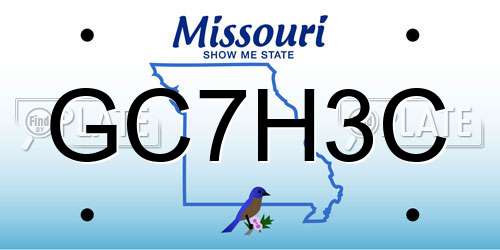 GC7H3C Missouri License Plate