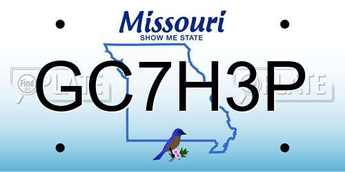 GC7H3P Missouri License Plate