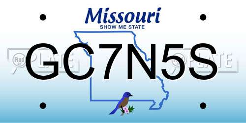 GC7N5S Missouri License Plate