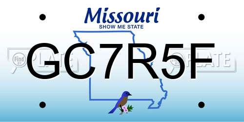GC7R5F Missouri License Plate