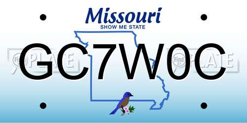 GC7W0C Missouri License Plate
