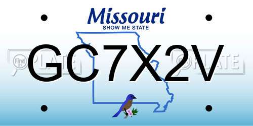 GC7X2V Missouri License Plate