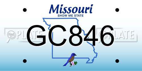 GC846 Missouri License Plate