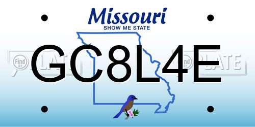 GC8L4E Missouri License Plate