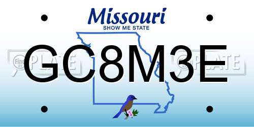GC8M3E Missouri License Plate