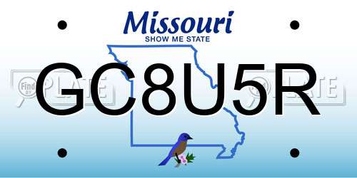 GC8U5R Missouri License Plate