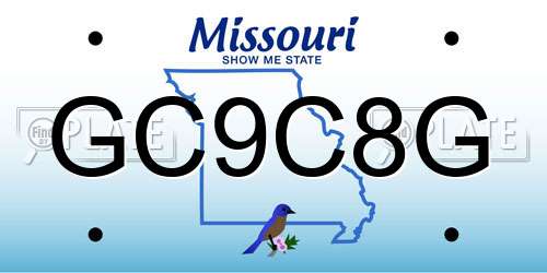 GC9C8G Missouri License Plate