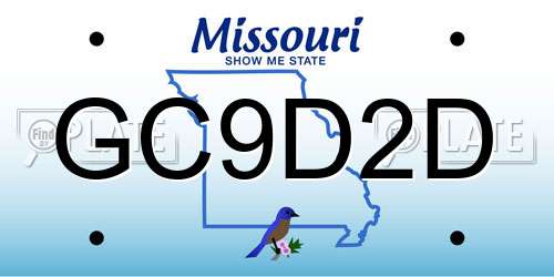 GC9D2D Missouri License Plate