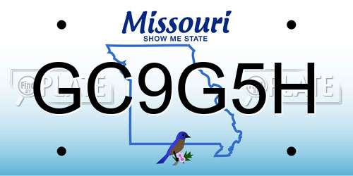 GC9G5H Missouri License Plate