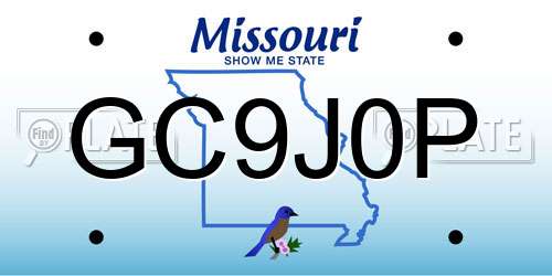 GC9J0P Missouri License Plate