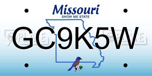 GC9K5W Missouri License Plate