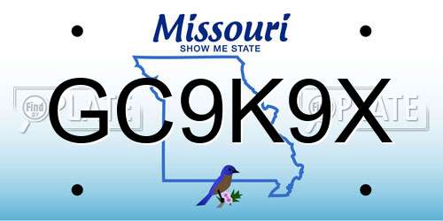 GC9K9X Missouri License Plate