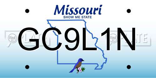 GC9L1N Missouri License Plate