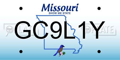 GC9L1Y Missouri License Plate