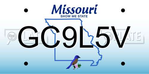 GC9L5V Missouri License Plate