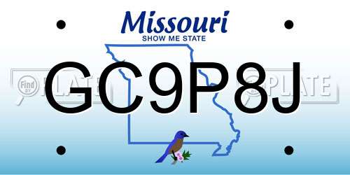 GC9P8J Missouri License Plate