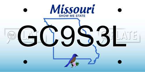 GC9S3L Missouri License Plate