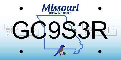 GC9S3R Missouri License Plate