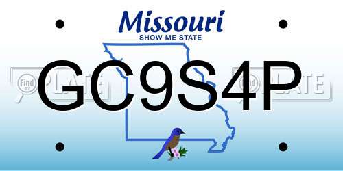 GC9S4P Missouri License Plate