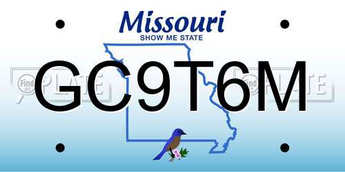 GC9T6M Missouri License Plate