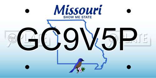 GC9V5P Missouri License Plate