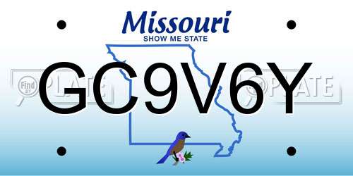 GC9V6Y Missouri License Plate