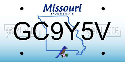 GC9Y5V Missouri License Plate
