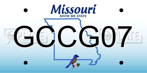 GCCG07 Missouri License Plate