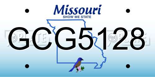 GCG5128 Missouri License Plate