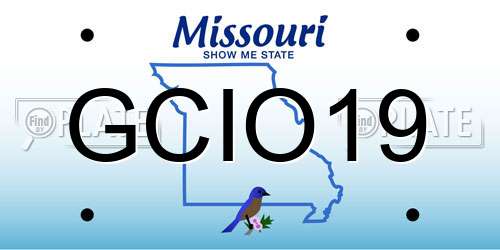 GCIO19 Missouri License Plate