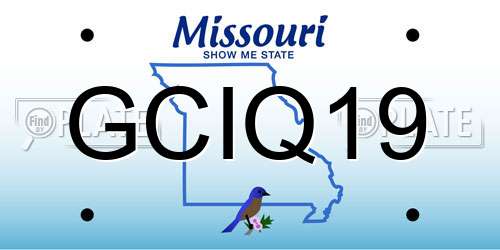 GCIQ19 Missouri License Plate