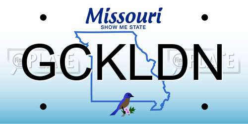 GCKLDN Missouri License Plate