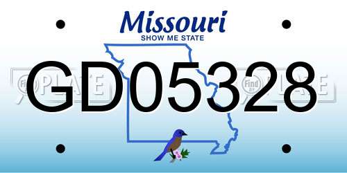 GD05328 Missouri License Plate