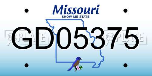 GD05375 Missouri License Plate