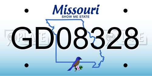 GD08328 Missouri License Plate