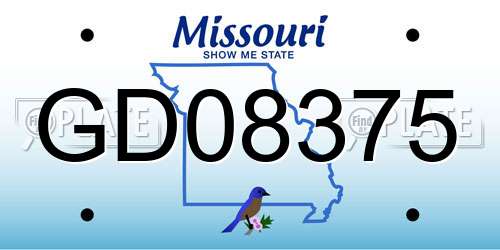 GD08375 Missouri License Plate