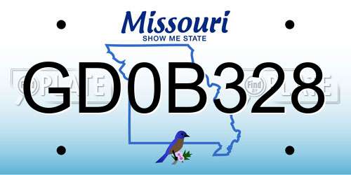 GD0B328 Missouri License Plate
