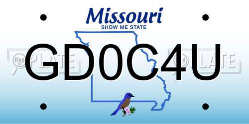 GD0C4U Missouri License Plate