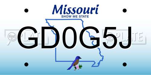 GD0G5J Missouri License Plate