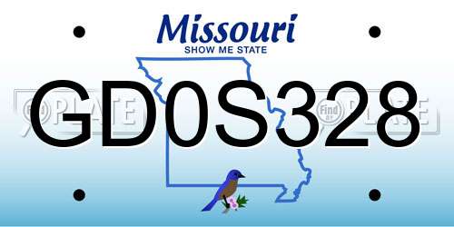 GD0S328 Missouri License Plate