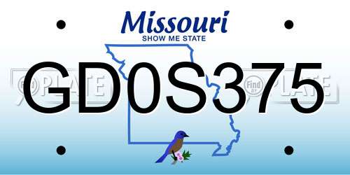 GD0S375 Missouri License Plate