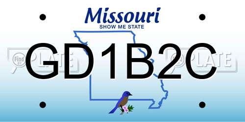 GD1B2C Missouri License Plate