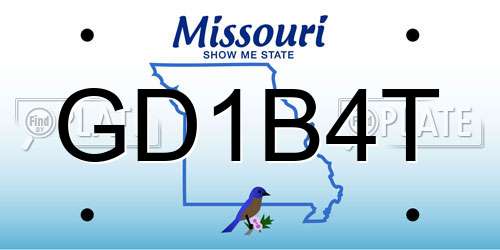 GD1B4T Missouri License Plate