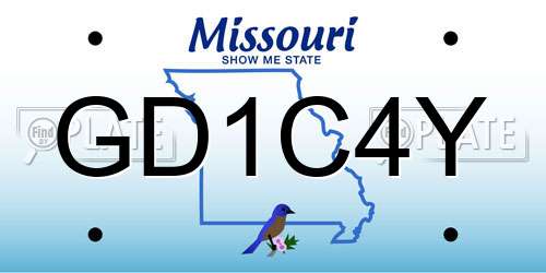 GD1C4Y Missouri License Plate