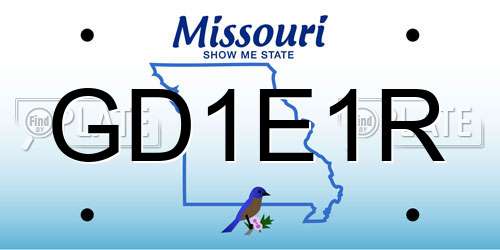 GD1E1R Missouri License Plate