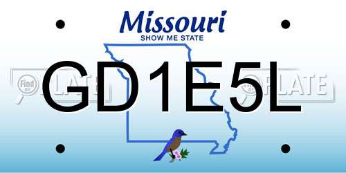 GD1E5L Missouri License Plate